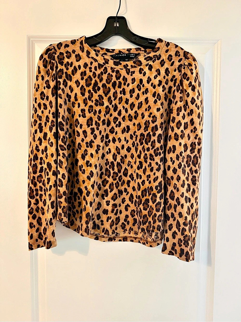 Veronica Leopard Print Long Sleeve Size Large